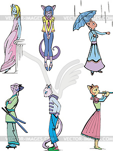Set of exquisite cats - stock vector clipart
