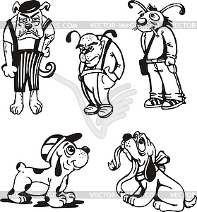 Set of dog cartoons - vector clipart