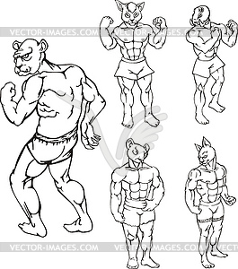 Miscellaneous animal mascots - vector image