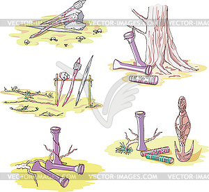 Native Australian Sketches - royalty-free vector clipart