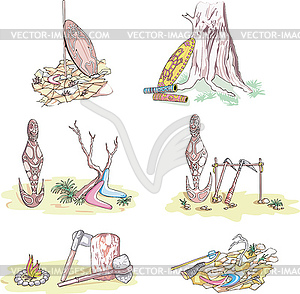 Native Australian Sketches - vector image