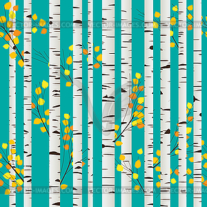 Birch forest pattern - vector clipart