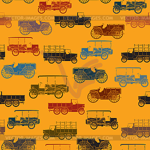 Old cars pattern seamless - vector clipart