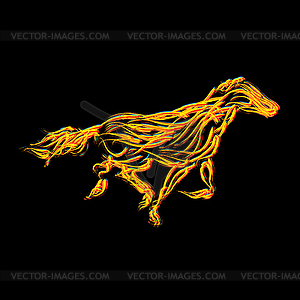 Fiery horse - vector clip art