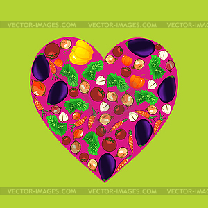 Veggie heart - vector image