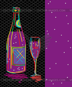 Champagne card - vector clipart
