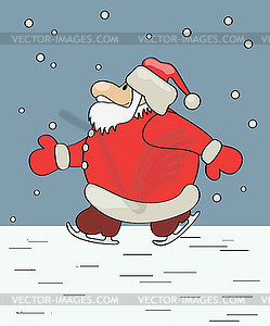 Skating Santa - vector clipart