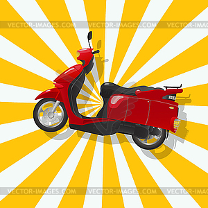 Фантастических блестящий красный скутер - клипарт Royalty-Free