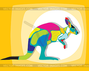 Funky kangaroo - vector clipart