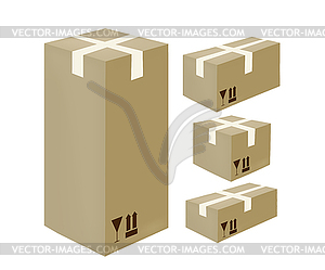 Isometric card-box icons - vector image