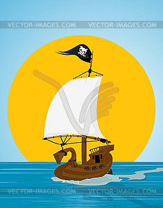 Pirate ship - vector image