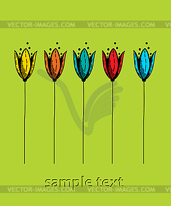 Tulip green card - vector clipart