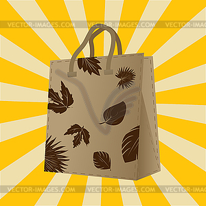 Autumn sales shopping bag - vector image