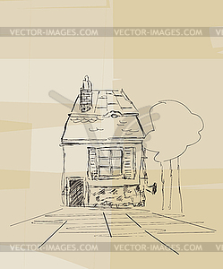 Romanian house sketch - vector EPS clipart