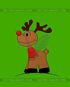 Red nose Rudolph - vector clipart