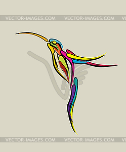 Stylized humming bird - vector image