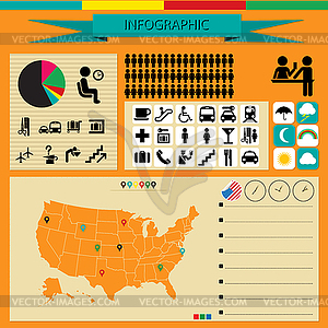 Airport info graphic - vector clip art