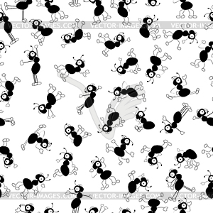 Ants pattern seamless - vector image