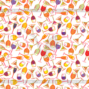 Cocktail pattern - vector image