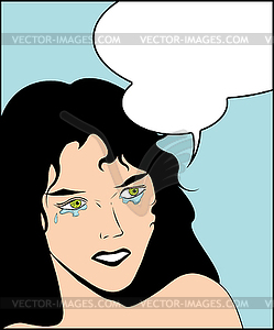 Crying woman - vector clipart