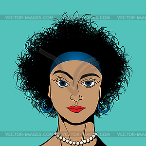 Curly hair girl - vector image