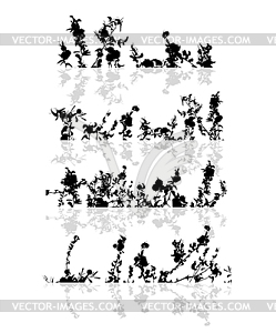 Листва границы - изображение в векторном виде