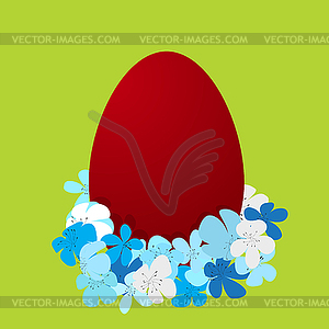 Easter red egg - vector image