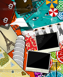 Travel abstract collage - vector clipart