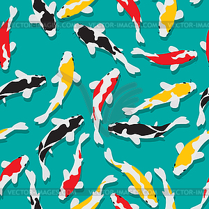 Koi fish pattern seamless - vector clip art