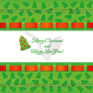 Green tree and ribbon - royalty-free vector clipart