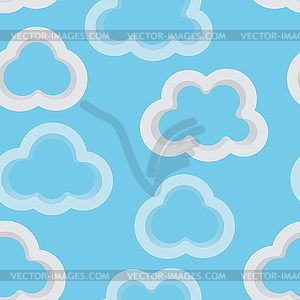 Seamless sky background with 3d clouds - royalty-free vector image