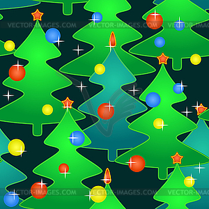 Seamless pattern with holidays christmas-trees - vector clip art