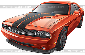 Orange muscle car - stock vector clipart