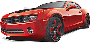 Red muscle car - vector image