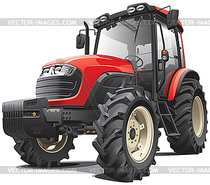 Red tractor - vector clip art