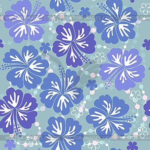 Blue seamless floral background - vector clipart