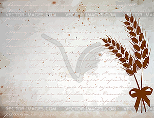 Ears of wheat on vintage background - vector clipart