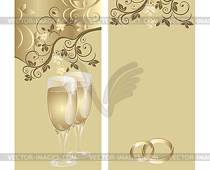 Wedding card with floral pattern - vector image