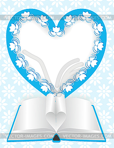 Праздничный фон с рамкой в форме сердца - векторизованное изображение клипарта