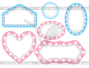 Festive frame Set with flowers - vector clipart