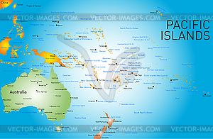 Тихоокеанские острова на карте - изображение в формате EPS