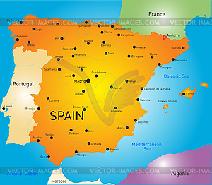 Карта Испании - векторный клипарт
