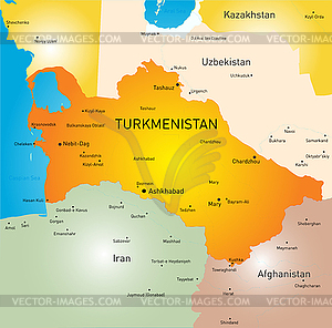 Map of Turkmenistan - vector clipart