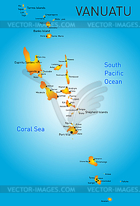 Map of Vanuatu - vector clipart