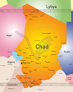 Chad map - vector clipart