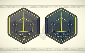Wind turbines - vector clipart