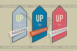 Vintage labels with success text - royalty-free vector clipart