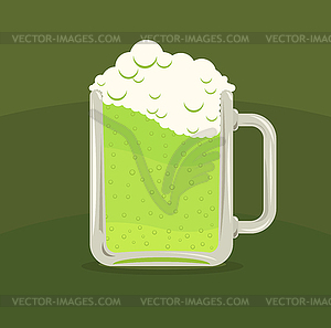 Green beer mug - vector image