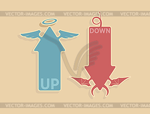 Up and down arrows - vector clip art