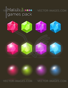 Set of gems for casual games - vector clipart